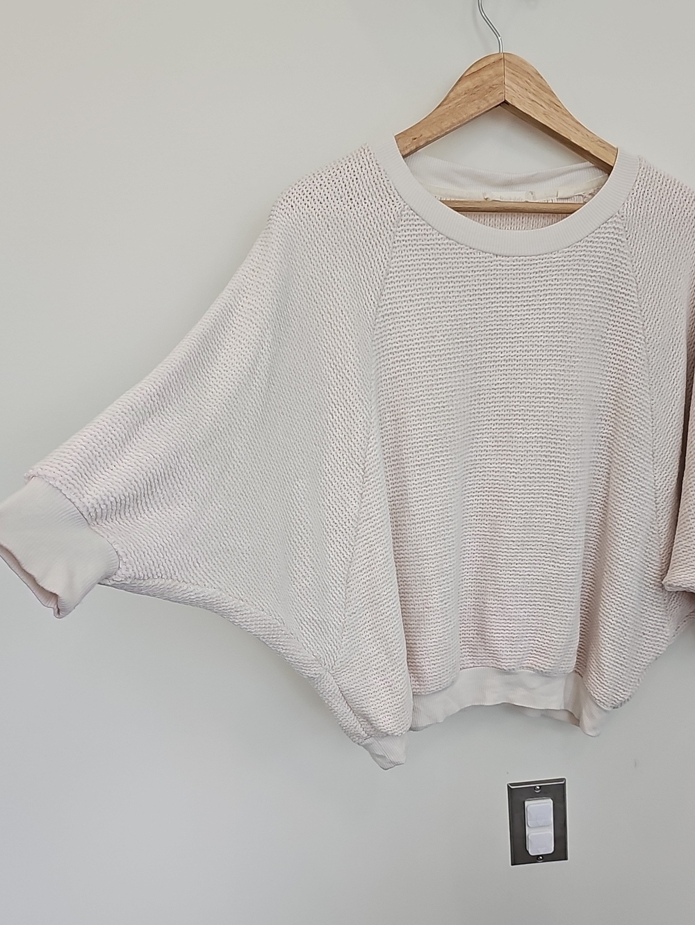 Altar'd State Women's Cream Chenille Knit Dolman Sleeve Pullover Sweater - Picture 3 of 8